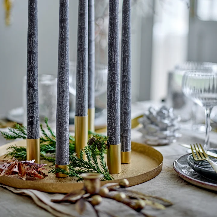 Bloomingville - Maxime Candle holder, Ø 30 x H 8 cm, gold