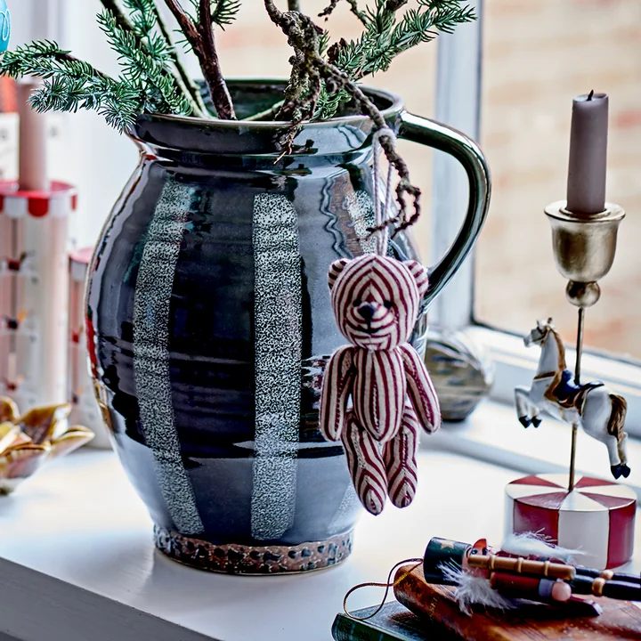 Bloomingville - Merry-go-round Candle holder, Ø 7 x H 20 cm, gold / white