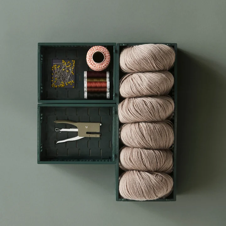 HAY - Colour Crate Basket Collection Mini dark green