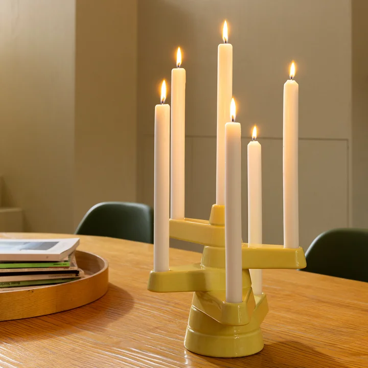 & klevering - Brute candle holder, Ø 24 x 22 cm, butter