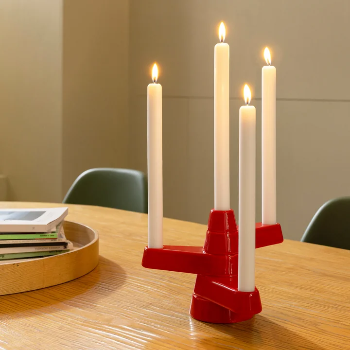 & klevering - Brute candle holder, Ø 23 x 17 cm, red