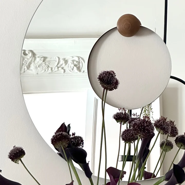 AYTM - Castellum mirror Ø 80 cm, clear / oiled oak