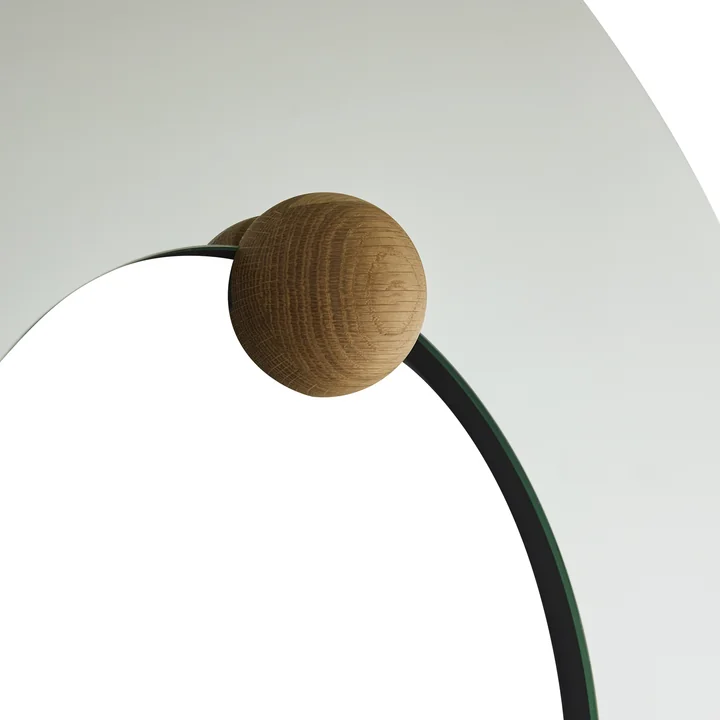 AYTM - Castellum mirror Ø 80 cm, clear / oiled oak