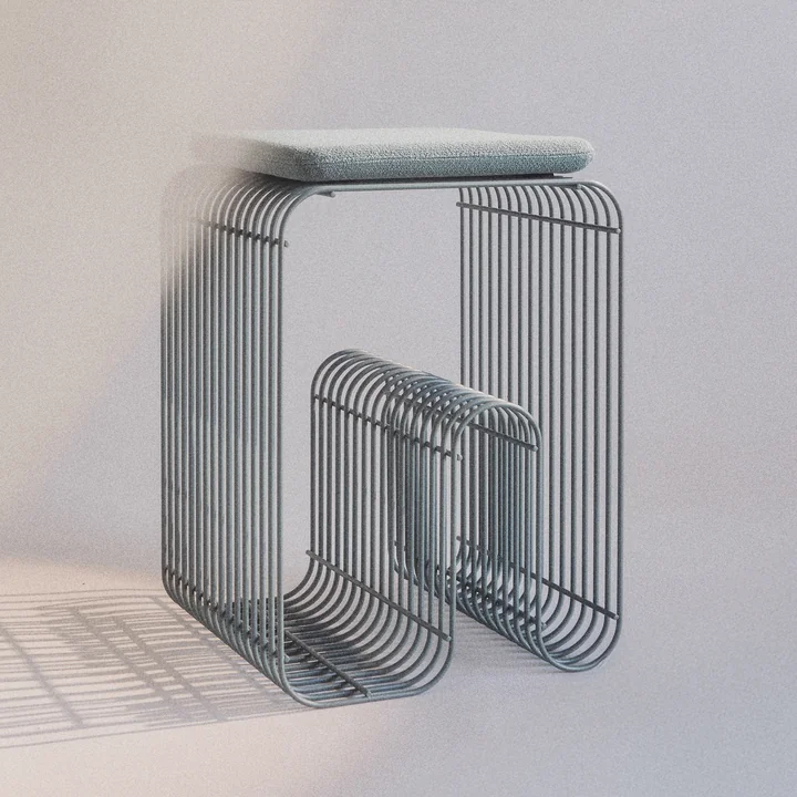 AYTM - Curva Stool, dusty blue