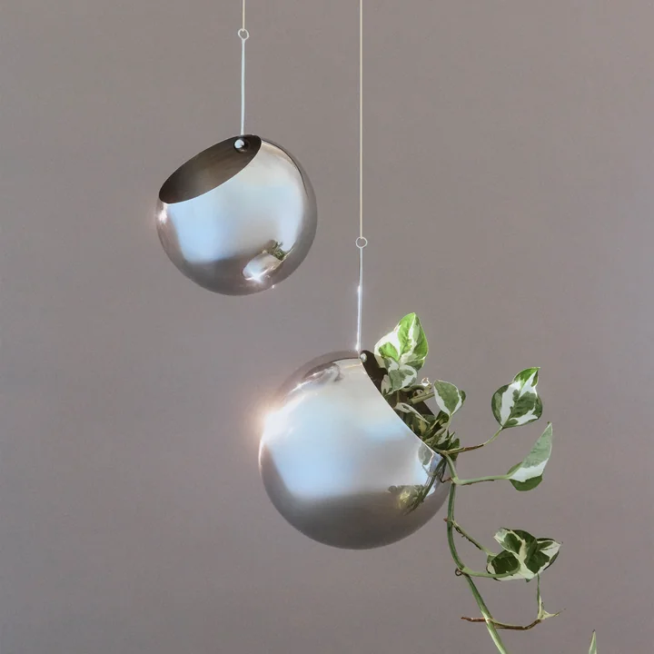 AYTM - Globe Hanging flower pot, silver