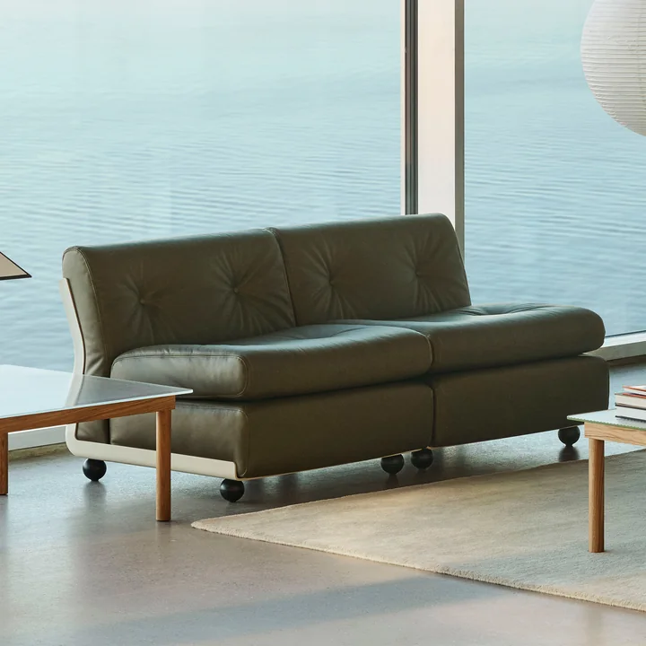 HAY - Amanta 2 seater sofa, cream beige / forest (Sense)