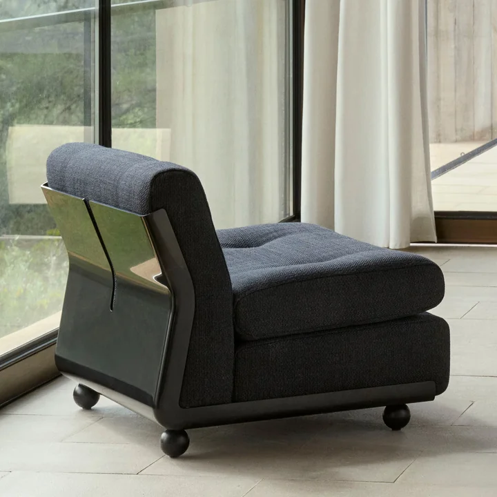 HAY - Amanta 1-seater sofa, anthracite / blue-black ( HAY Maglia)