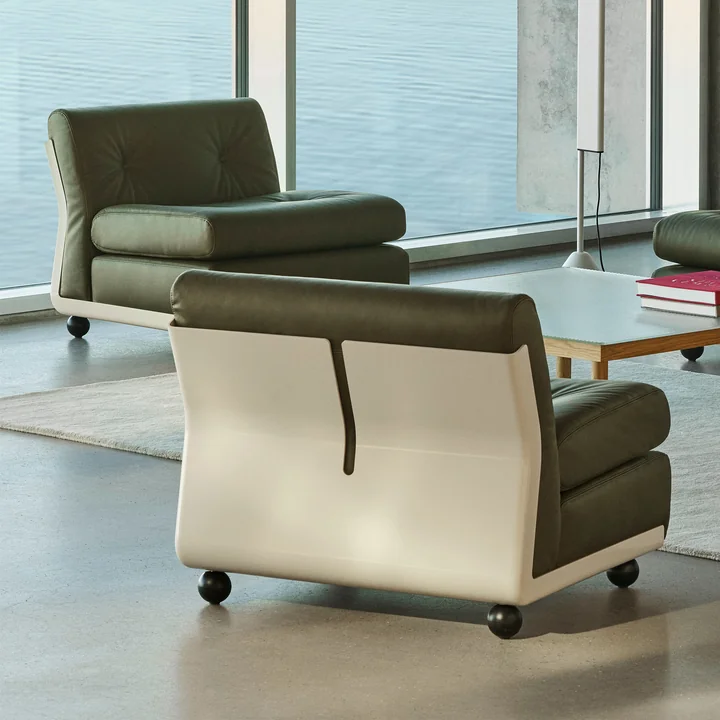 HAY - Amanta 1-seater sofa, cream beige / forest (Sense)