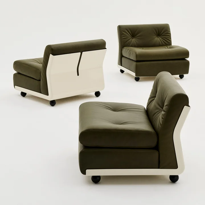 HAY - Amanta 1-seater sofa, cream beige / forest (Sense)