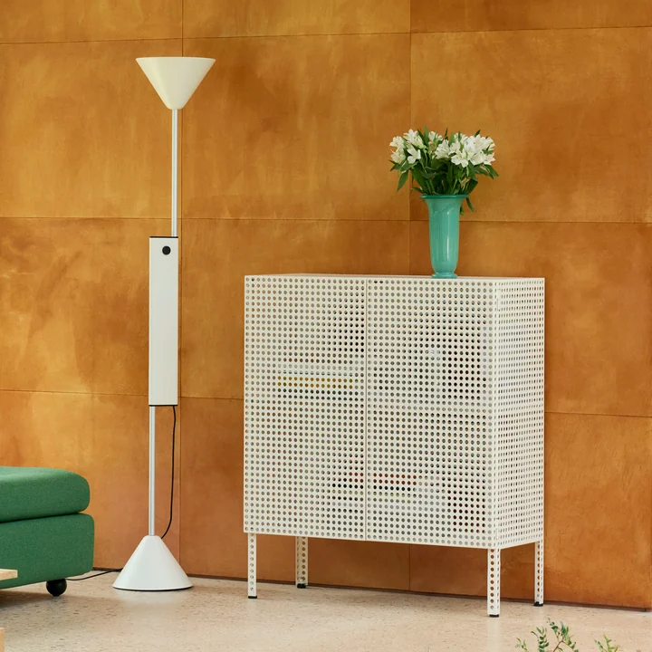 HAY - Twist Floor lamp and Perforated Cabinet M, eggshell