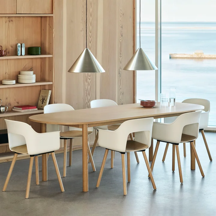 HAY - Layout 221 Armchair, Annex dining table, Compass pendant light