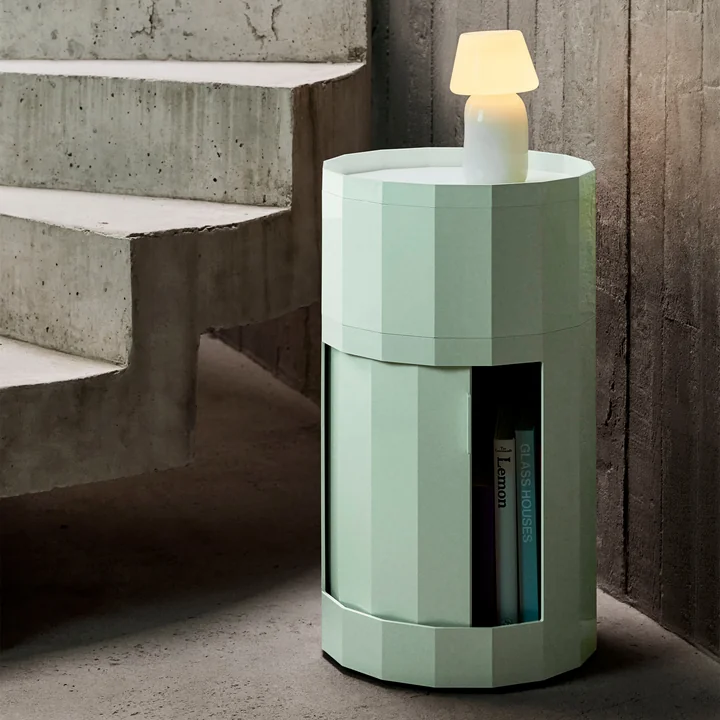 HAY - Facet Cabinet with feet and castors, high, soft mint