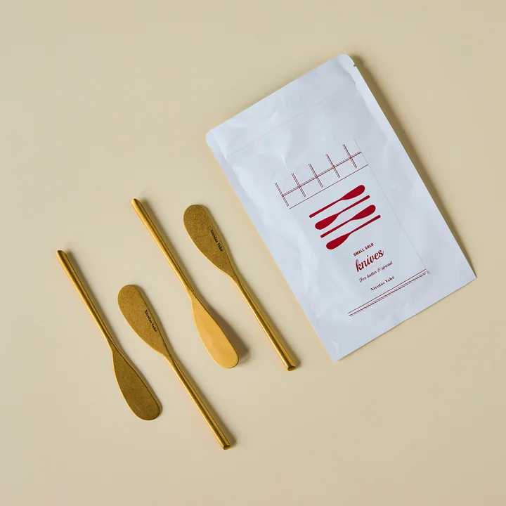 Nicolas Vahé - Daily butter knife, antique gold finish (set of 4)