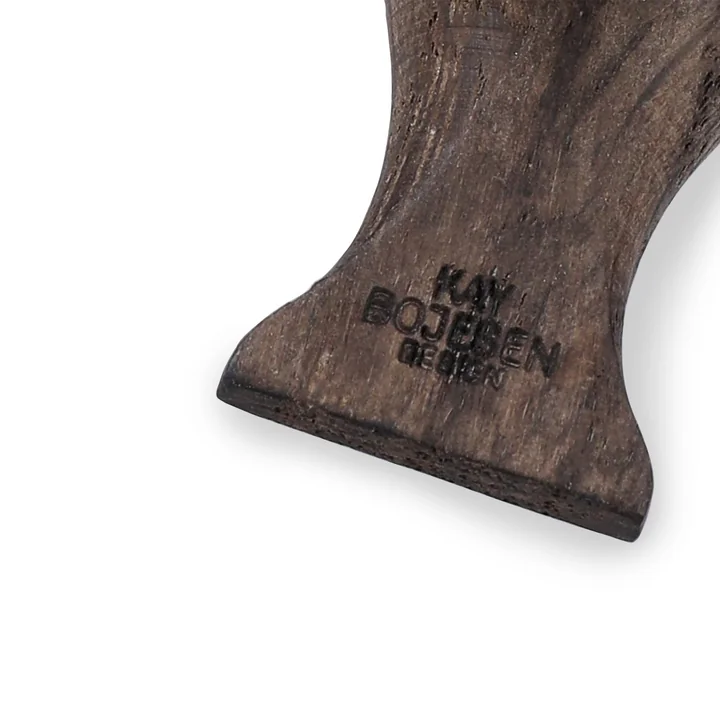 Kay Bojesen - Bird key ring, untreated oak, smoked / silver / black leather