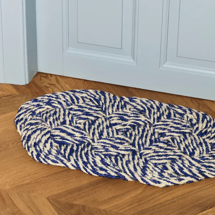 HAY - Coco Doormat, swirl, blue / off-white