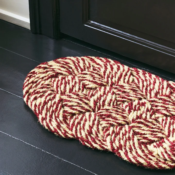 HAY - Coco Doormat, swirl, bordeaux / off-white