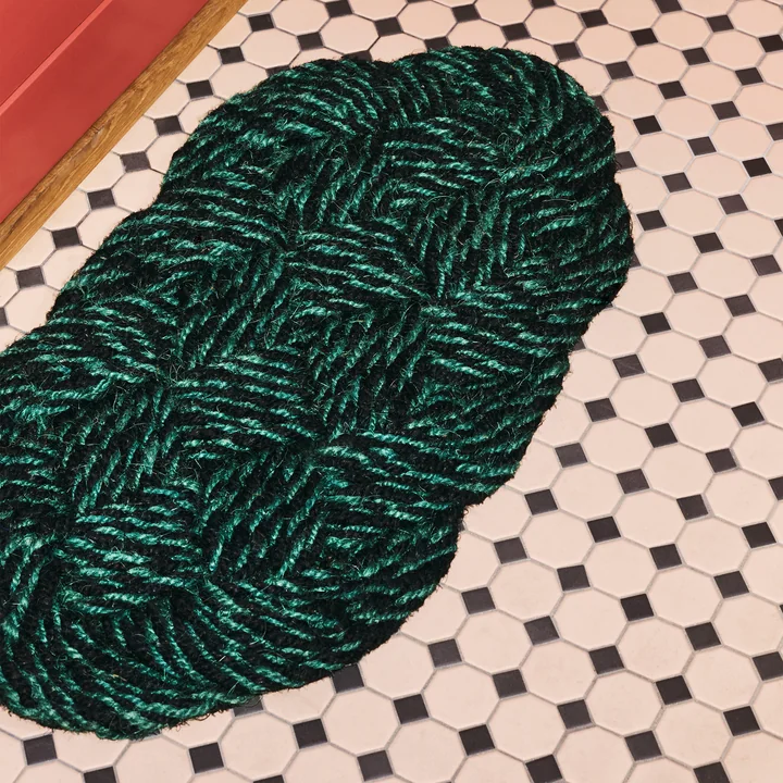 HAY - Coco Doormat, swirl, green / black