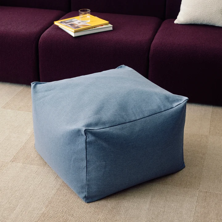HAY - Story Pouf, H 40 cm, blue