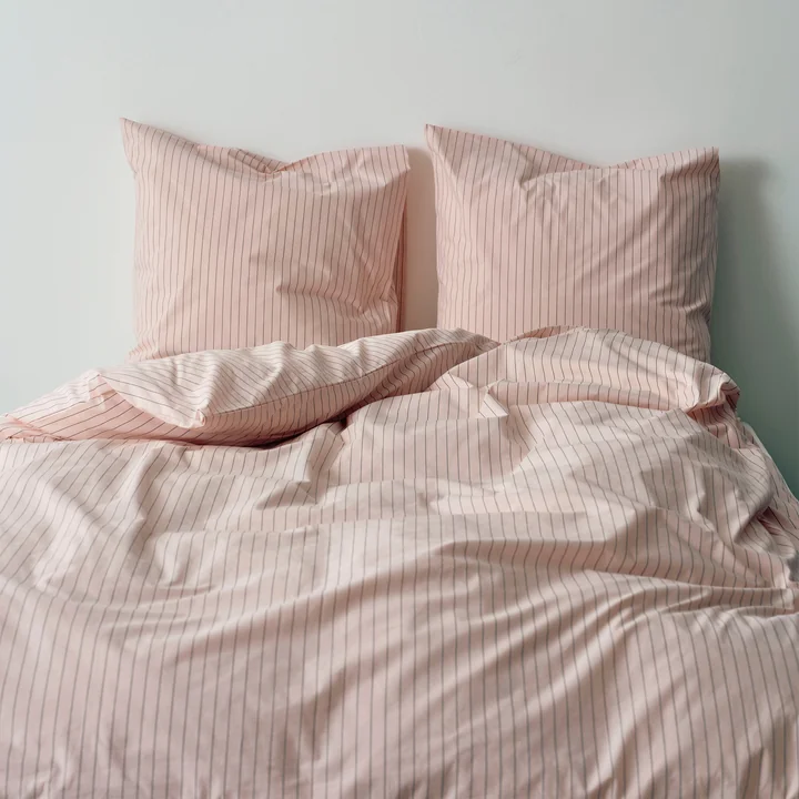 HAY - Fineline Duvet cover and pillowcase, soft pink
