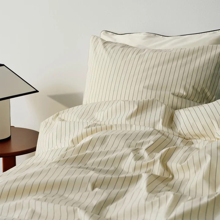HAY - Fineline Duvet cover and pillowcase, ivory