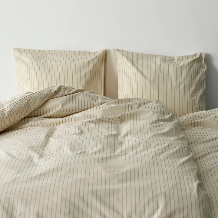 HAY - Fineline Duvet cover and pillowcase, ivory