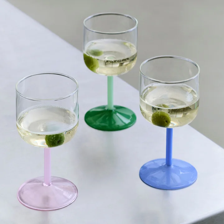HAY - Tint Wine glass, clear / jade
