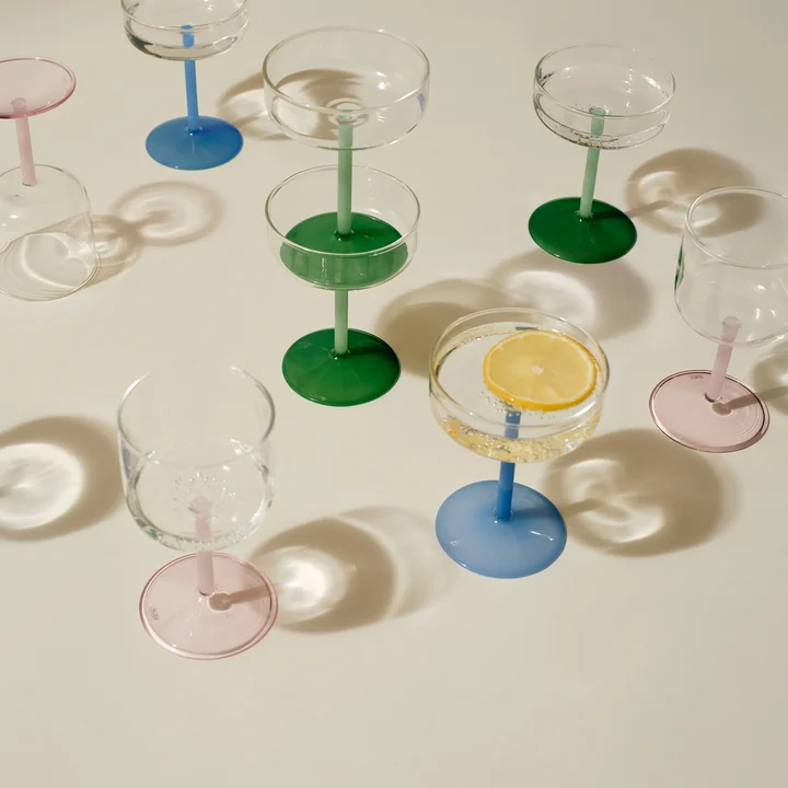 HAY - Tint Wine glass and Tint cocktail bowl