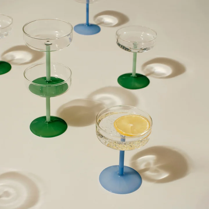 HAY - Tint Cocktail bowl, clear / jade