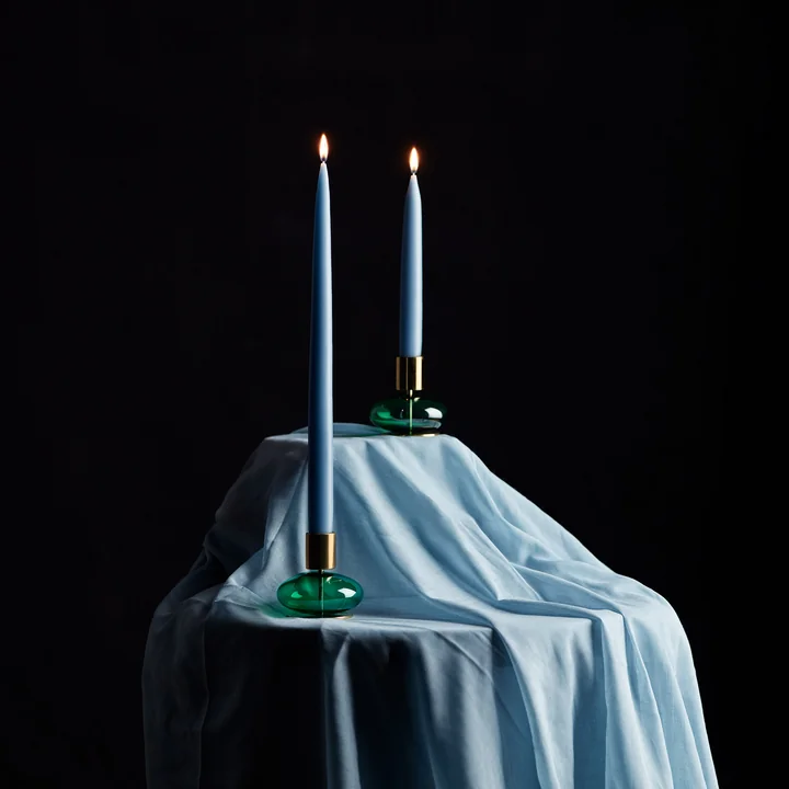 Holmegaard - Bubble candle holder, green