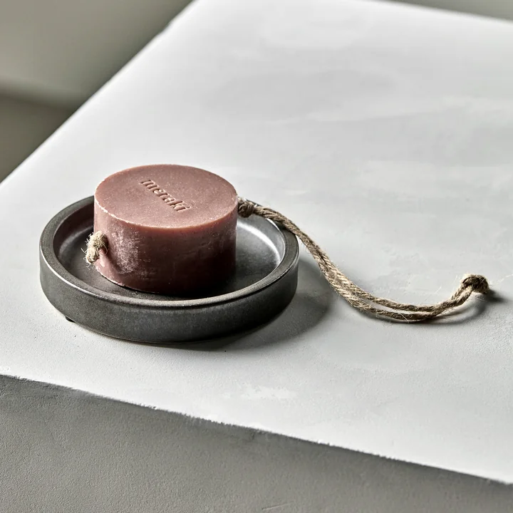 Meraki - Datura Soap dish, Ø 1 2. 5 x 2 cm, dark gray