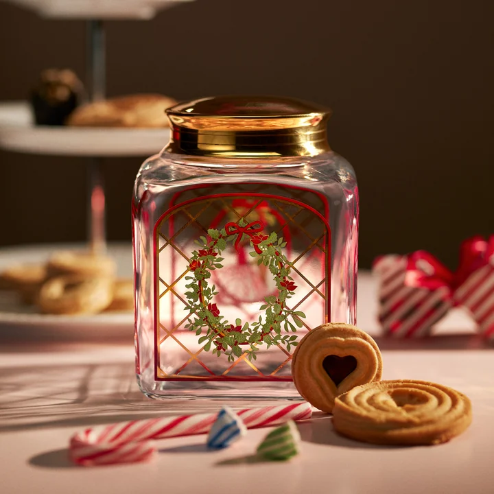 Holmegaard - Christmas biscuit jar 2025, h 16 cm, multicolor
