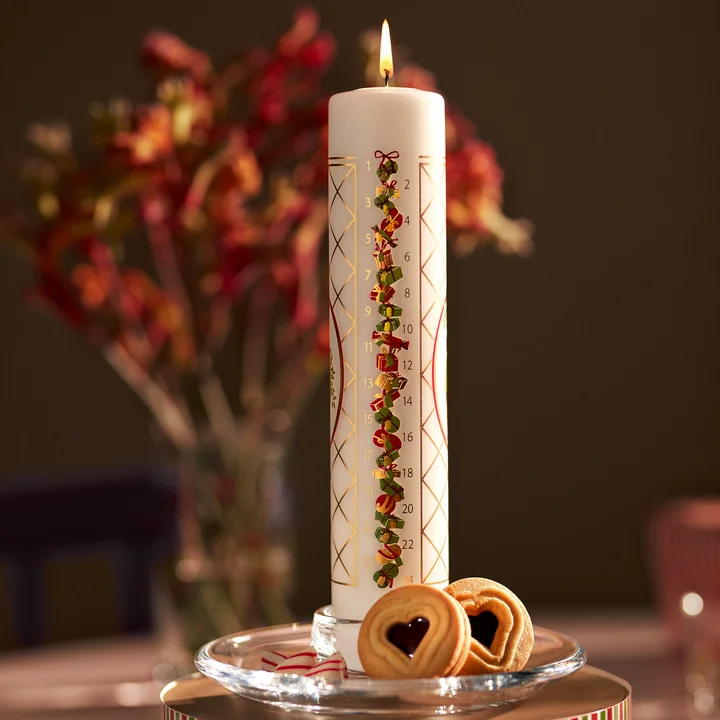 Holmegaard - Christmas calendar candle 2025, Ø 5 cm, multicolor