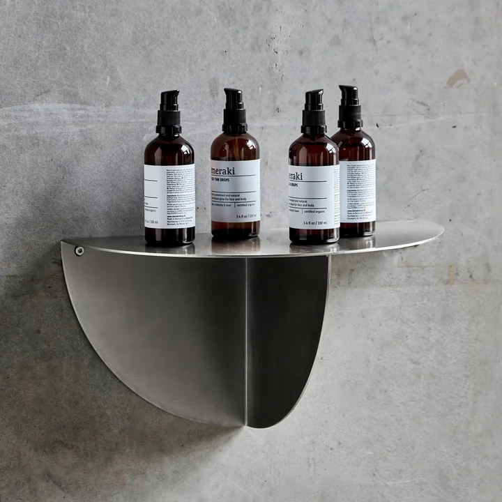 House Doctor - Mega Side table, h 18 cm, brushed silver finish