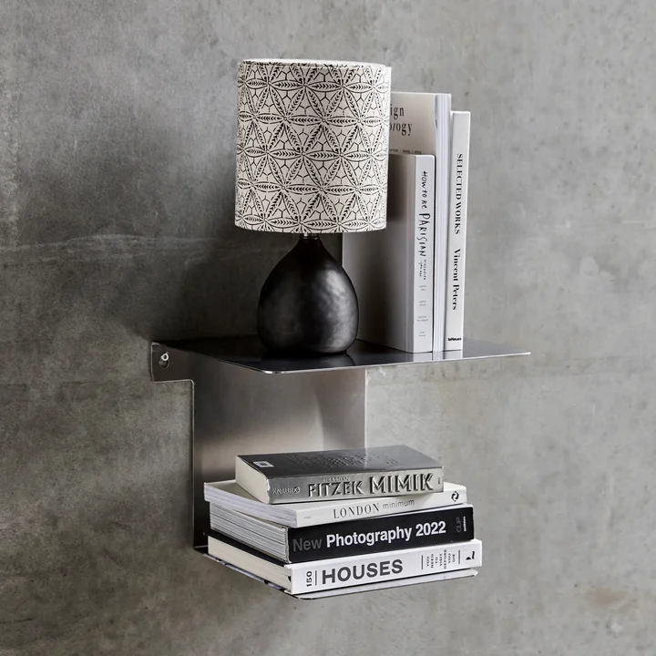 House Doctor - Book Wall shelf, L 32 cm, brushed silver finish