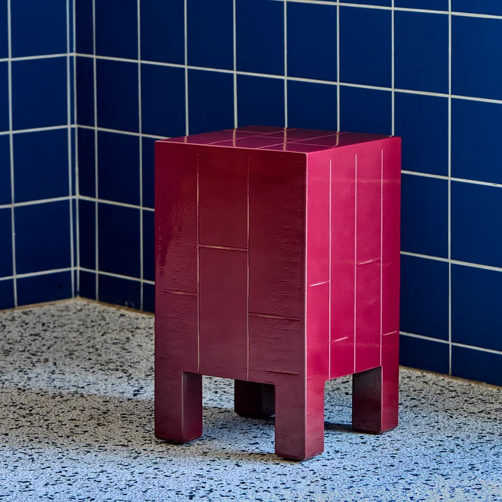 House Doctor - Brick Side table, H 50.5 cm, red