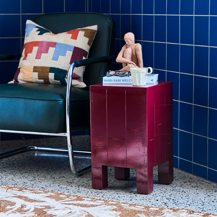 House Doctor - Brick Side table, H 50.5 cm, red