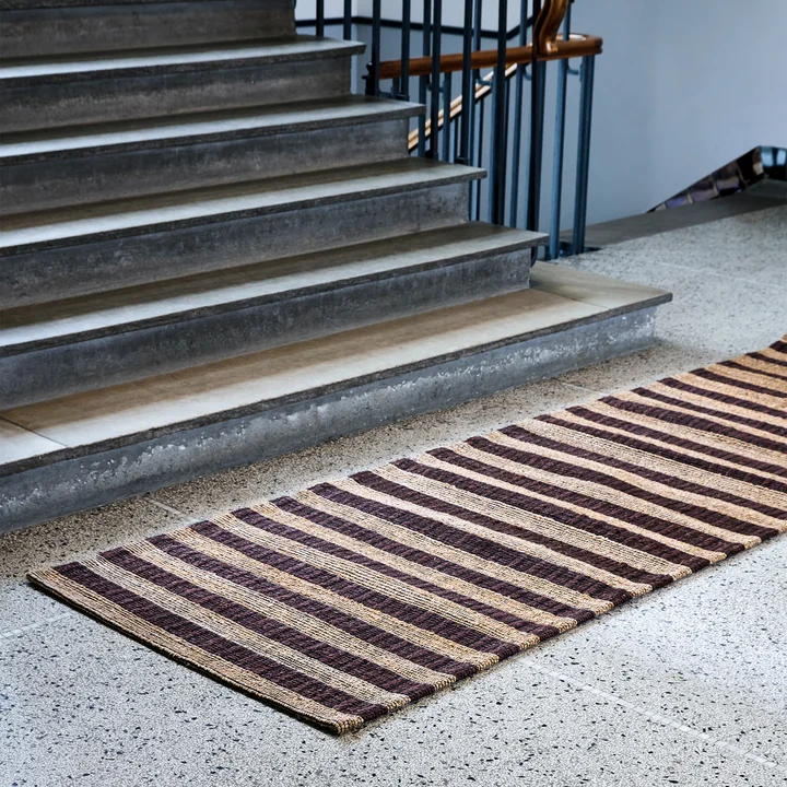 House Doctor - Block Rug, 90 x 300 cm, nature / brown