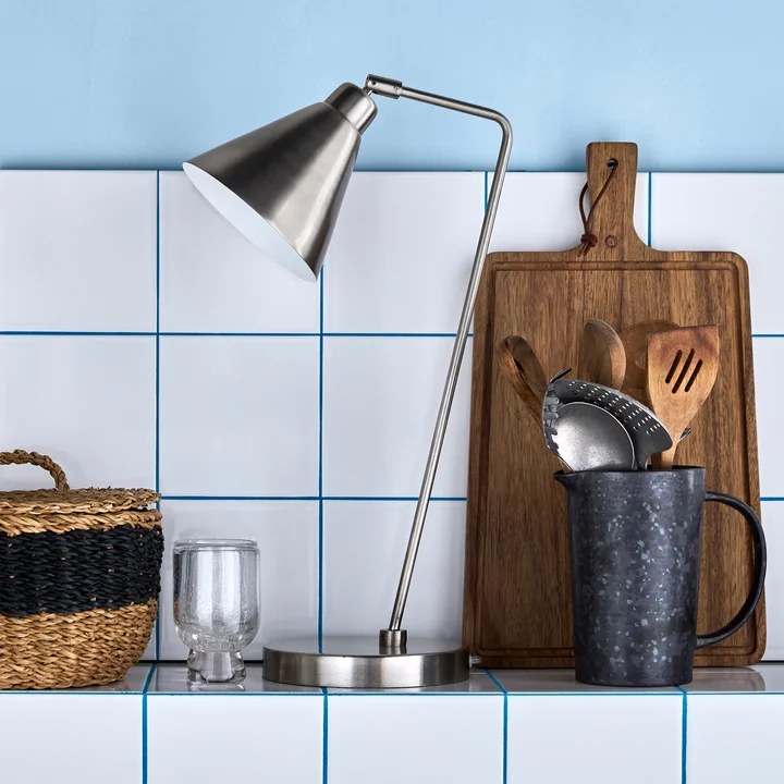 House Doctor - Game Table lamp, brushed silver finish