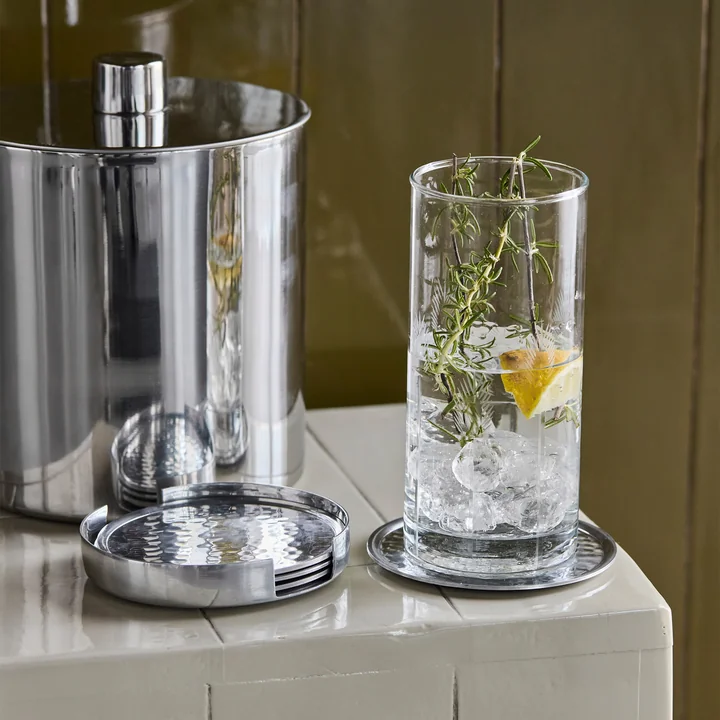 House Doctor - Coaster Glass coaster, silver-finish