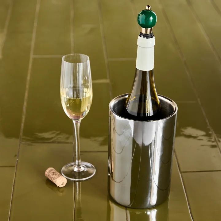 House Doctor - Kett wine cooler, Ø 12.5 x H 18 cm, silver finish