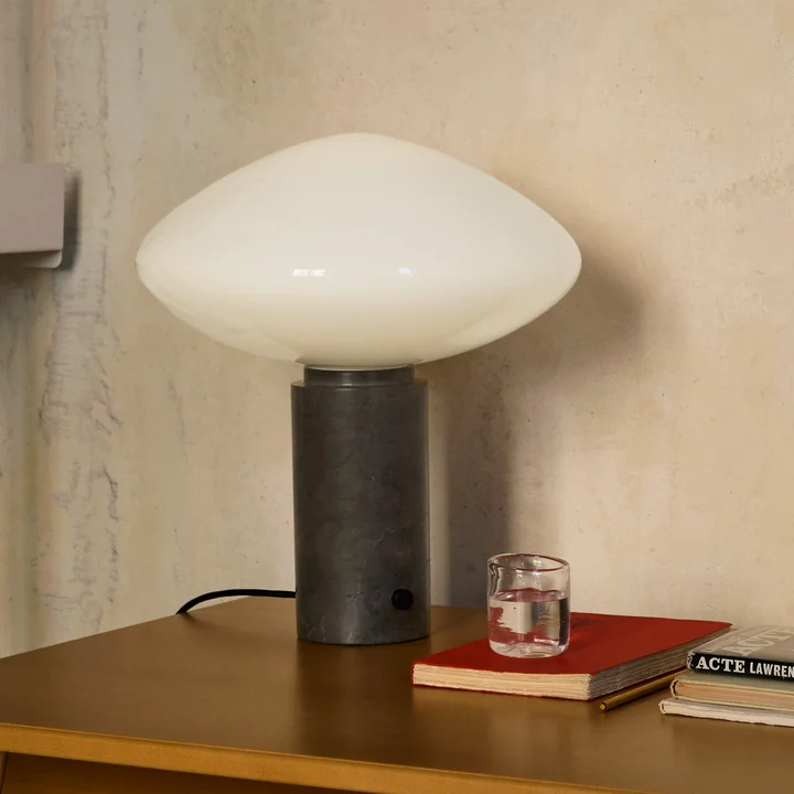 & Tradition - Mist AP17 Table lamp, matt white / gray ( Grigio Caldo Marmor )
