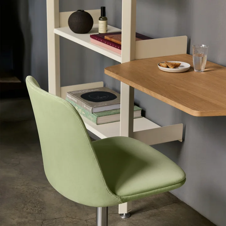 & Tradition - Rombe IF2 shelf with desk top, oak veneer / alabaster/ shelves alabaster