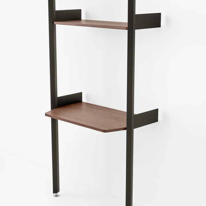 & Tradition - Rombe IF2 shelf with desk top, walnut veneer / anthracite / shelves walnut veneer