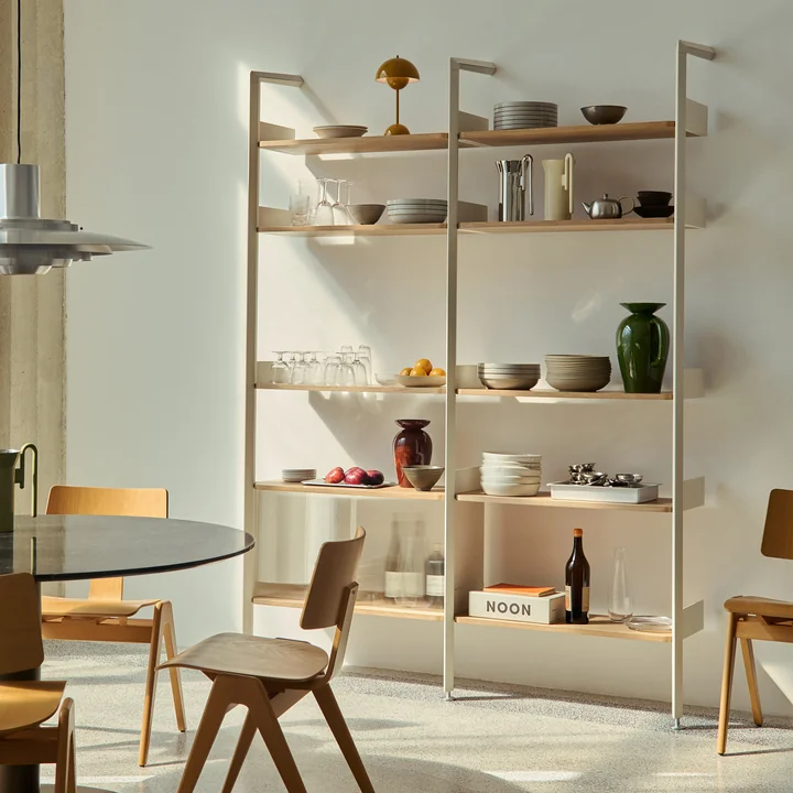 & Tradition - Rombe configuration A IF1 & IF4 Shelf, alabaster / oak veneer shelves