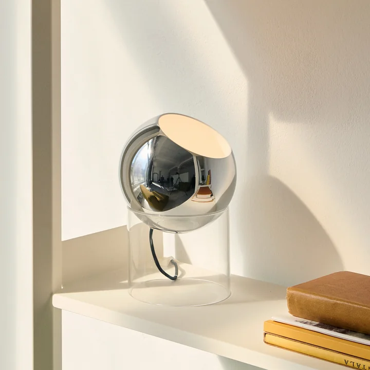 & Tradition - Topan VP13 table lamp, H 31.5 cm, clear / chrome-plated