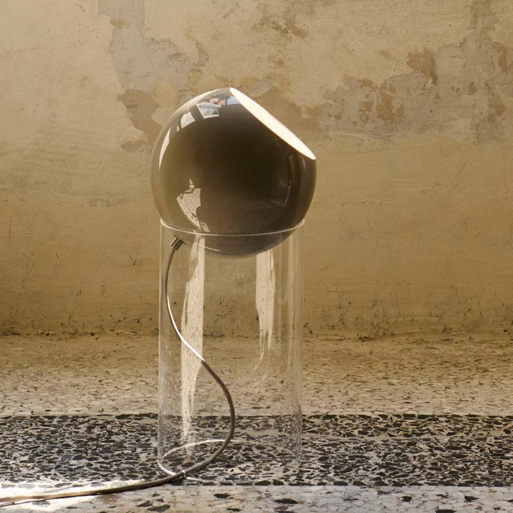 & Tradition - Topan VP14 floor lamp, H 46.5 cm, clear / gray-beige