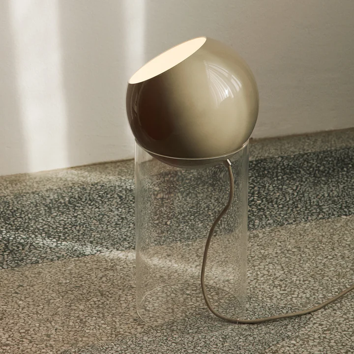 & Tradition - Topan VP14 floor lamp, H 46.5 cm, clear / gray-beige