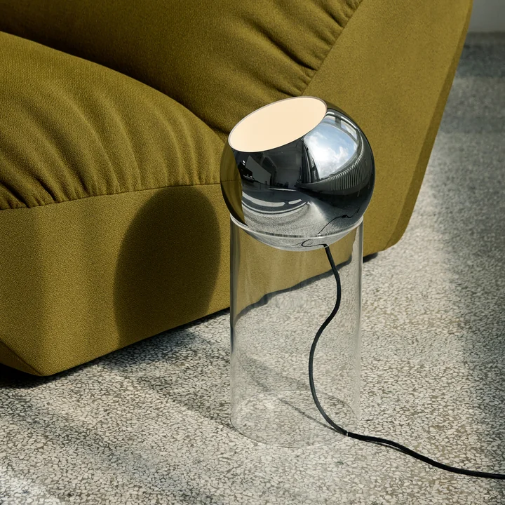 & Tradition - Topan VP14 floor light, H 46.5 cm, clear / chrome-plated