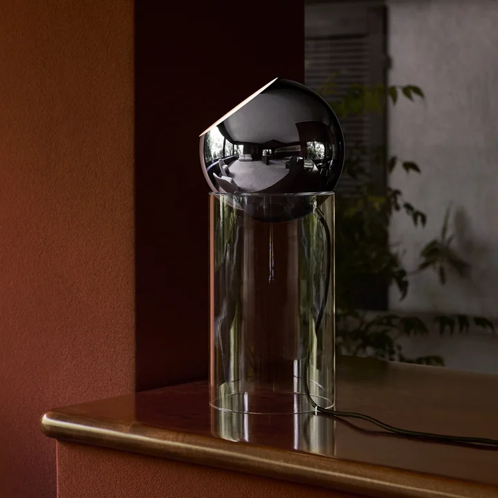 & Tradition - Topan VP14 floor light, H 46.5 cm, clear / chrome-plated