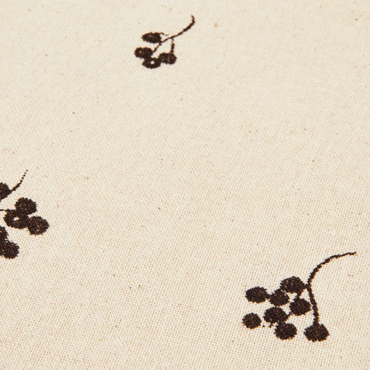 Ferm Living - Baies Tablecloth, 240 x 150 cm, natural / dark chocolate